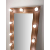 Гримерное зеркало с подсветкой на подставке 167х60 Орех