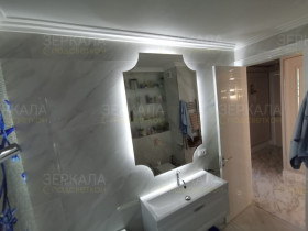 Выполненная работа: дизайнерское зеркало для ванной комнаты с подсветкой (23.07.2022)